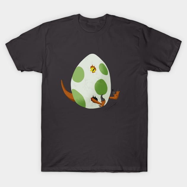 Hatching Raptor Egg T-Shirt by TheTome